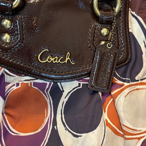 Coach Bag Purse Handbag Pocketbook Multicolor Sateen Ashley Scarf Print Satchel - Picture 16 of 16